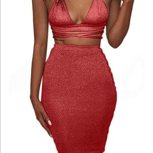 HOT PINK GLITTER TWO PIECE